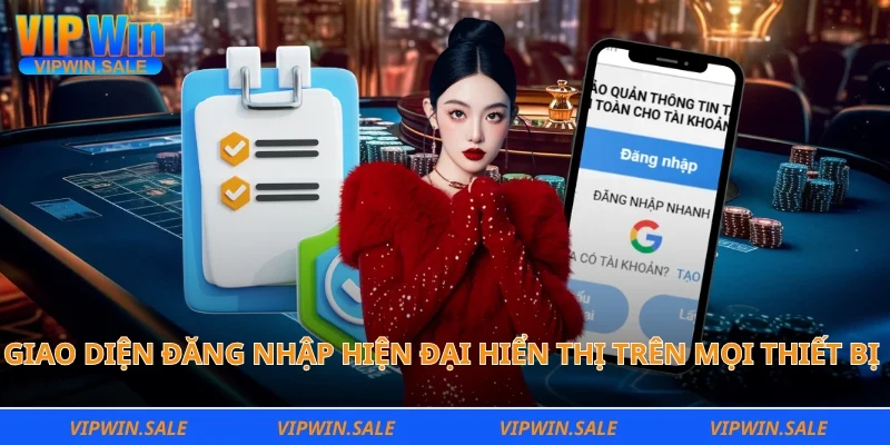 Giao diện đăng nhập hiện đại hiển thị trên mọi thiết bị di động